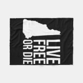 Live Or Die Nh Motto New Hampshire Map  フリースブランケット (正面(横))