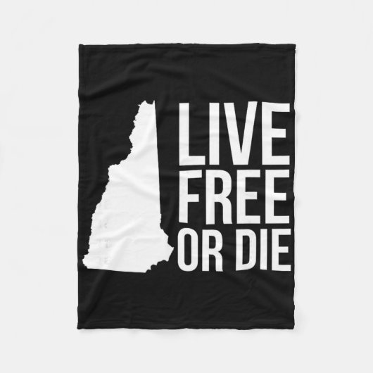 Live Or Die Nh Motto New Hampshire Map  フリースブランケット (正面)