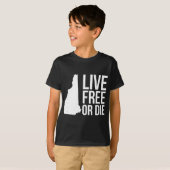 Live Or Die Nh Motto New Hampshire Map Tシャツ (正面フル)