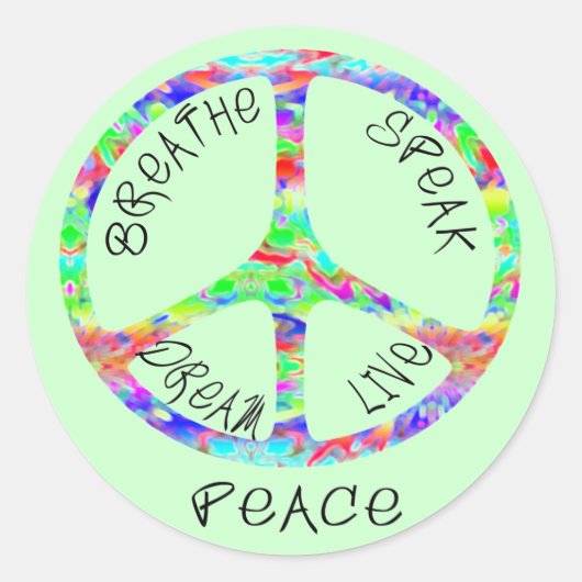 Live Peaceスタンプ ラウンドシール (正面)