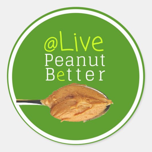 Live Peanut Better Laptopステッカー ラウンドシール (正面)