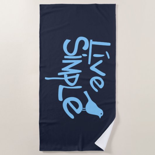Live Simple ビーチタオル (正面)