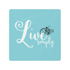 "Live Simply"タイポグラフィ引用文 メタルプリント
