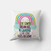 Live Simply Dream Big Be Grateful Give Love クッション (裏面)