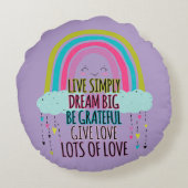 Live Simply Dream Big Be Grateful Give Love  ラウンドクッション (裏面)
