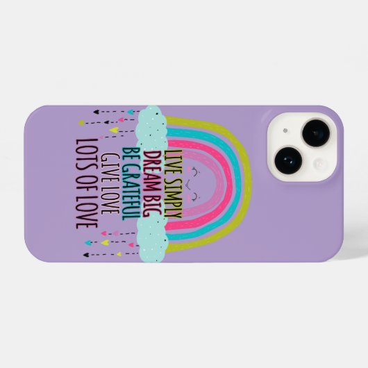 Live Simply Dream Big Be Grateful Give Love  iPhoneケース (裏面横)