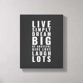 Live simply dream big | Inspirational Quote キャンバスプリント