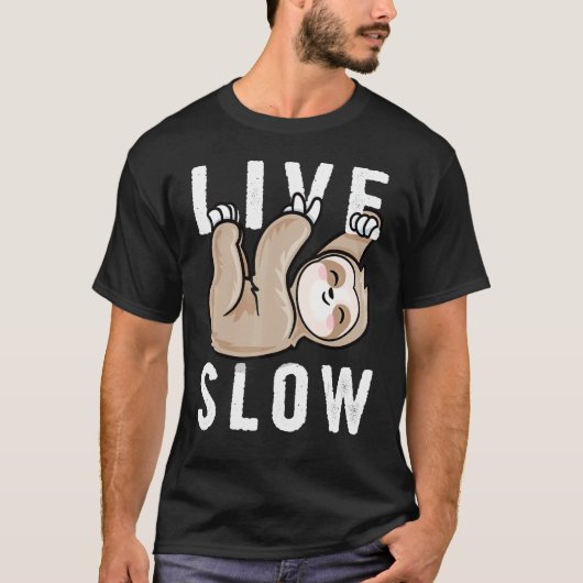 Live Sow Slothかわいい遅い子供の動物 Tシャツ (正面)