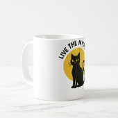 Live the Mystery 黒猫の月 Tシャツ コーヒーマグカップ (正面左)