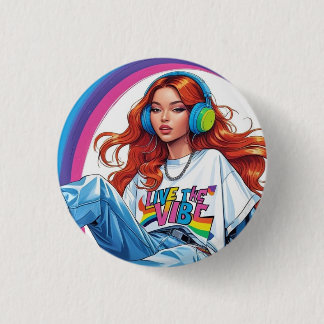 Live the Vibe Girl 缶バッジ