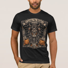 Live To Ride ハロウィン - サムライ鬼バイカー Est 1969 Tシャツ