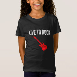 Live To Rock Red Electric Guitar Music Graphic Art Tシャツ