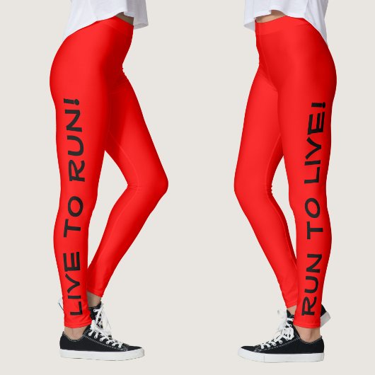 Live to Run! Run to Live! 赤色反射ランニング レギンス