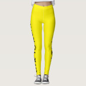 Live to Run! Run to Live! 鮮やか黄色 ランニング レギンス (正面)