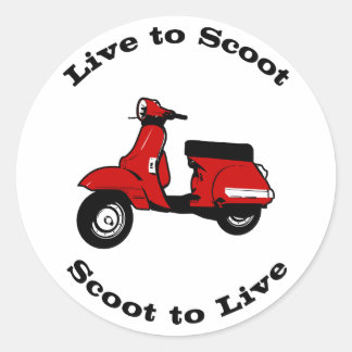 Live to Scoot Roundステッカー ラウンドシール