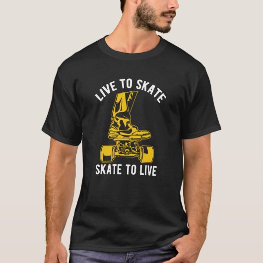 Live to Skate Skate to Live Skateboard 8 Tシャツ (正面)