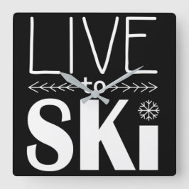 Live to Skiの時計 スクエア壁時計
