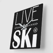 Live to Skiの時計 スクエア壁時計 (傾斜)