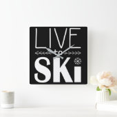 Live to Skiの時計 スクエア壁時計 (ホーム)