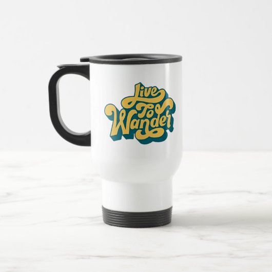 Live To Wander Retro Travel Mug 70s Style トラベルマグ (左)