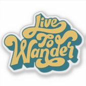 Live To Wander Retro Travel Sticker シール (正面)