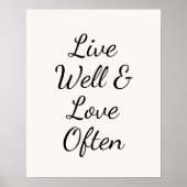 Live Well and Love Often Modern Script ポスター (正面)