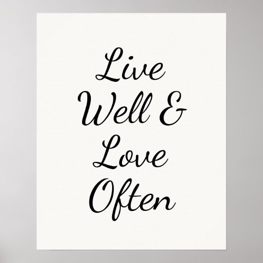 Live Well and Love Often Modern Script ポスター (正面)