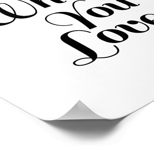 Live What – 白のやる気を起こさせる引用文プリント ポスター (角)