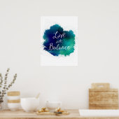 Live with Balanceタイポグラフィポスター ポスター (キッチン)