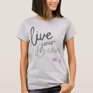 Live Your Dream - Gray Yoga & Pilates Tシャツ