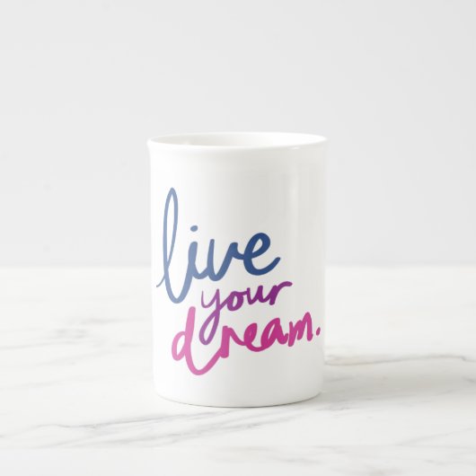 Live Your Dream Inspirational Quote Coffee Mug ボーンチャイナマグカップ (正面)