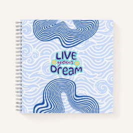 Live Your Dream - Motivational Blue  ノートブック