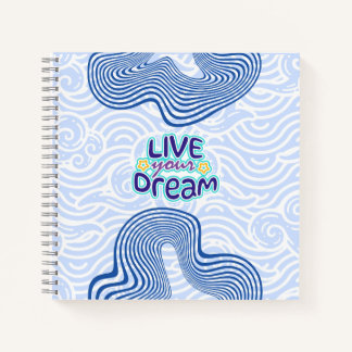 Live Your Dream - Motivational Blue  ノートブック
