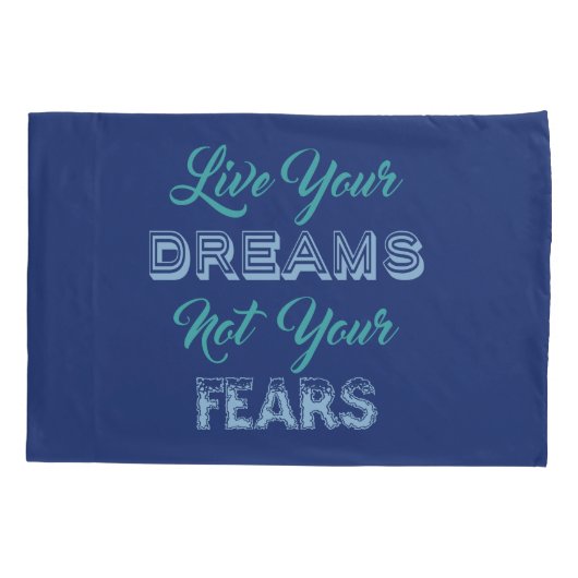 Live Your Dreamsカスタムカラー枕カバー 枕カバー (裏面)