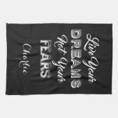 Live Your Dreams名前をカスタムする&カラーハンドタオル キッチンタオル (横)