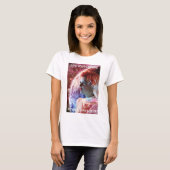 Live Your Dreams. Beautiful woman in space Tシャツ (正面フル)