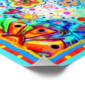 Live Your Life引用文かわいらしフローラ ポスター (角)