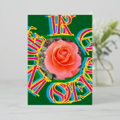 LIVE YOUR LIFE AMONG ROSES 箔招待状 (立ち正面)