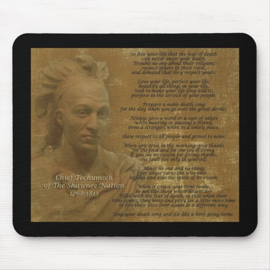 "Live Your Life" Chief Tecumseh mousepad マウスパッド (正面)