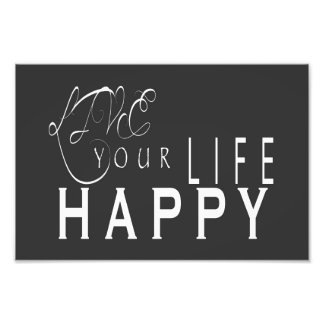 Live Your Life Happyの結婚プリント6X4、12X8 フォトプリント