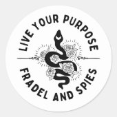 Live Your Purposeステッカー ラウンドシール (正面)
