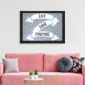 Live Your Purpose Banner Wall Art キャンバスプリント (インサイチュ (リビング))
