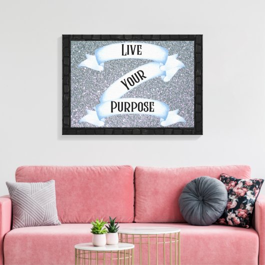 Live Your Purpose Banner Wall Art キャンバスプリント (インサイチュ (リビング))