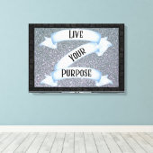 Live Your Purpose Banner Wall Art キャンバスプリント (インサイチュ (ウッドフロア))