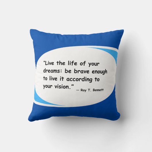 Live Your Vision – Motivational Quote クッション (裏面)
