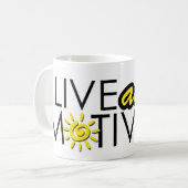 LiveAndMotivate.com コーヒーマグカップ (正面左)