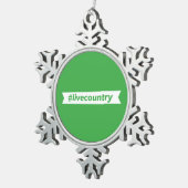 #LiveCountry スノーフレークピューターオーナメント (右)