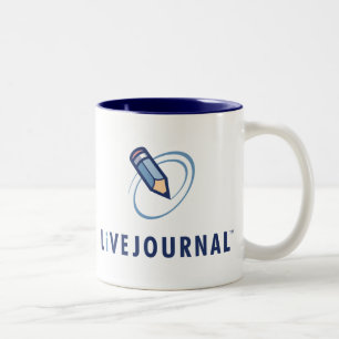 LiveJournalのロゴの垂直 ツートーンマグカップ