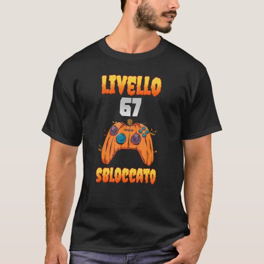 Livello 67 Sbloccato 67 Complaanno 67 Anni Videogi Tシャツ (正面)