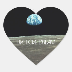 LiveLoveDreamHeartEarthRiseシール ハートシール